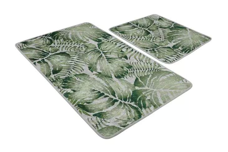 Badrumsmatta Set Mijölnir Flerfärgad 100% Polyester Antibakteriell Halkfri Maskintvättbar 50x60 cm & 60x100 cm - Badrumsmattor och våtrumsmattor - 8683342206327 - 1