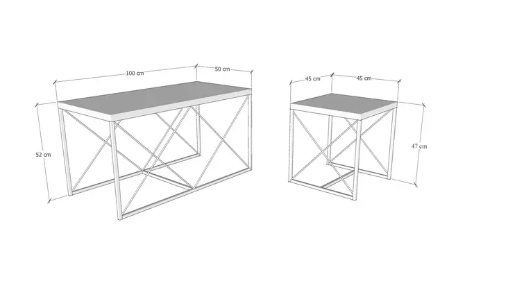 Soffbord Hanah Home Defne Furu Spånskiva 100x52x50 cm 45x52x45 cm - Soffbord - 8683742690047 - 1