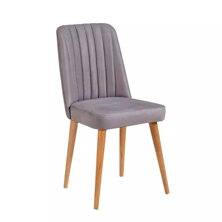 Stol Hanah Home Stormi Grå Furu Spånskiva Sammet 47x89x46 cm - Stolar - 8683342722117 - 1