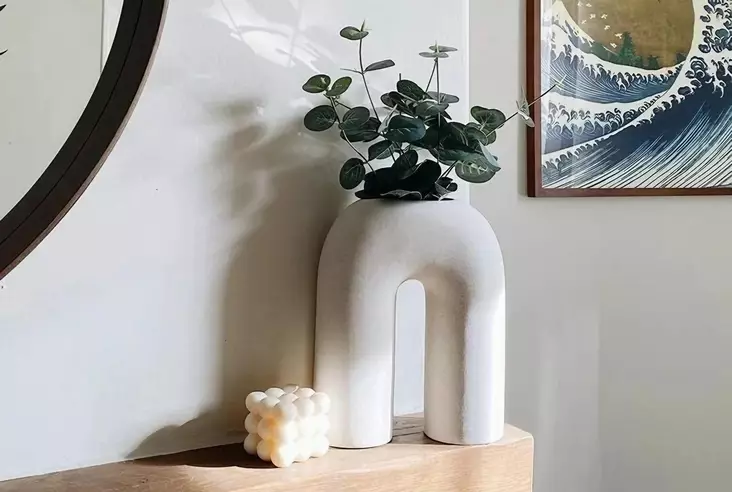 Vas Aberto Design CY0073 Beige Keramik 16x5x20 cm - Hängande blomkrukor och vaser - 8684282978657 - 1