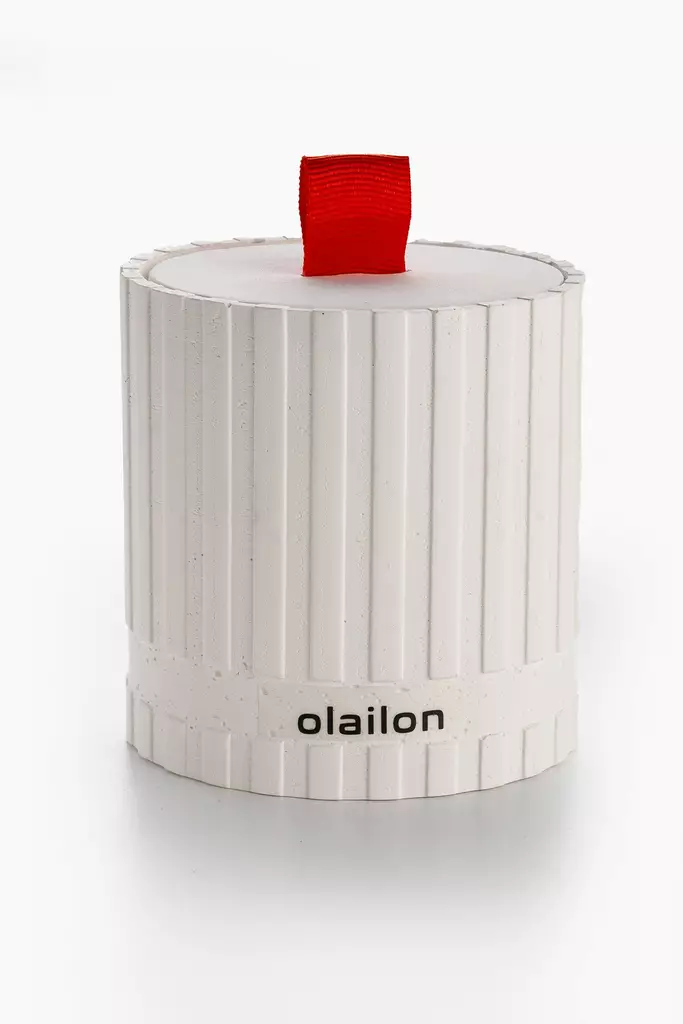 Doftljus Aberto Design Sutun Vit Betong Bärnsten 8x8,5 cm - Ljus och lyktor - 8684282969327 - 1