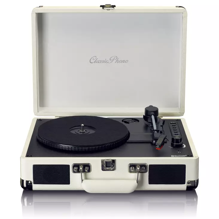 Bluetooth® skivspelare med inbyggda högtalare Cream - Skivspelare och nålar - 8711902072447 - 10