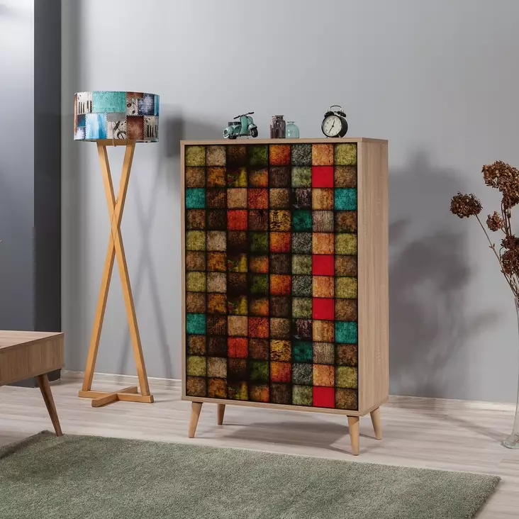 Förvaringsskåp Hanah Home Multibox Sonoma Ek Spånskiva 80x127x36 cm - Skåp och byråer - 8681875404357 - 1