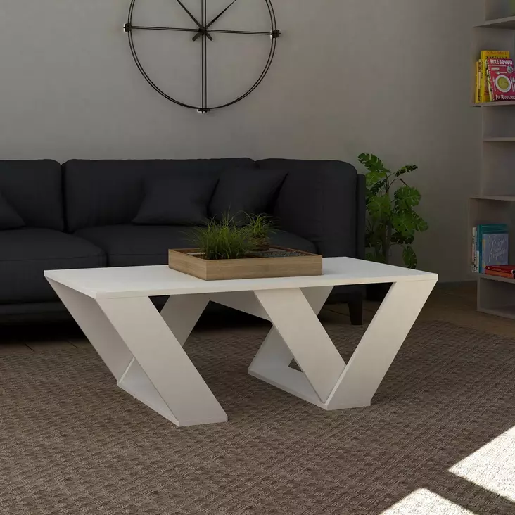 Soffbord Hanah Home Pipra Vit Spånskiva 110x40x60 cm - Soffbord - 8681181807927 - 1