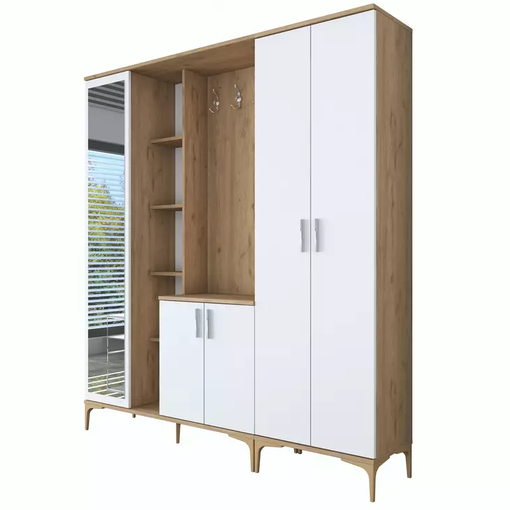 Hallmöbel Hanah Home EA129 Valnöt Spånskiva 180x198,6x37,5 cm - Möbler - 8684282480877 - 1