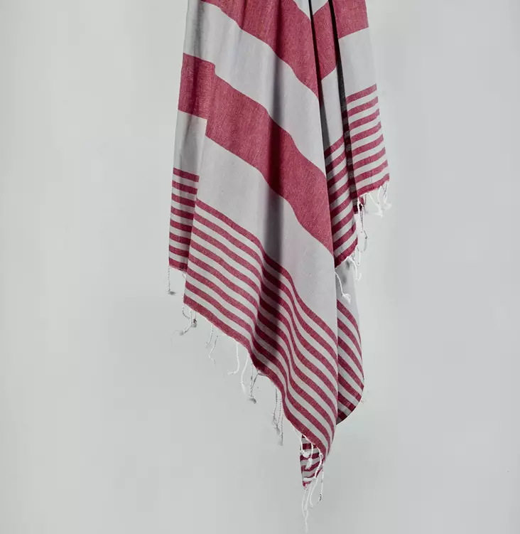 Fouta Mijölnir Grå Röd 100% Bomull Hög Vattenabsorption 100x180 cm - Handdukar - 8683342756747 - 1