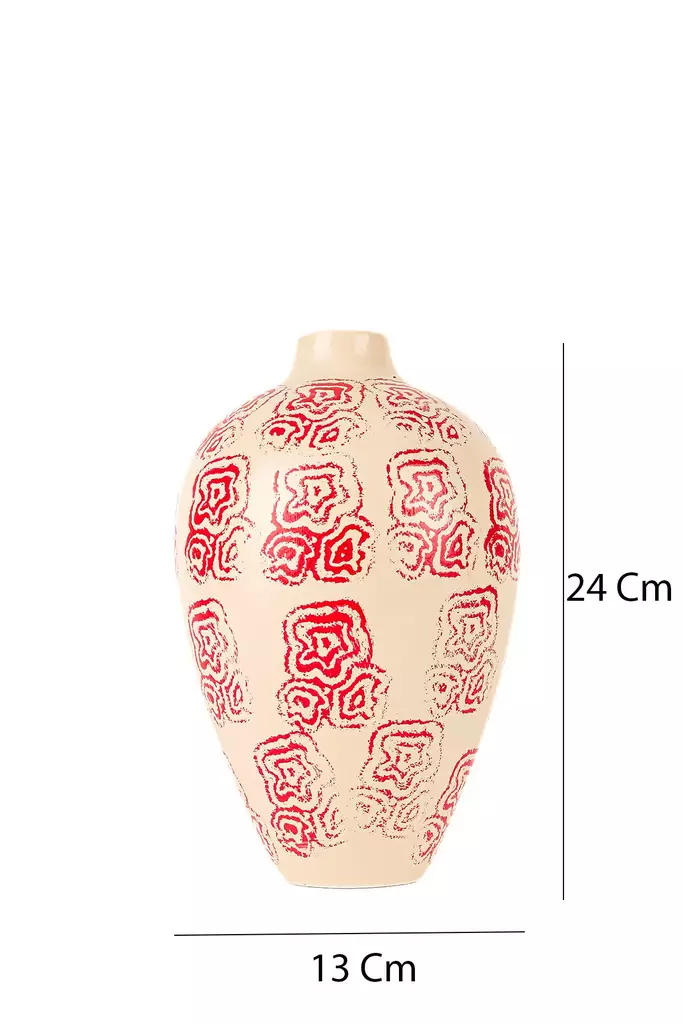 Dekorativ Kruka Aberto Design BK008 Ecru Keramik 16x23 cm - Hängande blomkrukor och vaser - 8684283592487 - 1