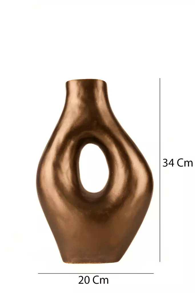 Dekorativ Kruka Aberto Design BK003 Brun Keramik 20x34 cm - Hängande blomkrukor och vaser - 8684283592517 - 1