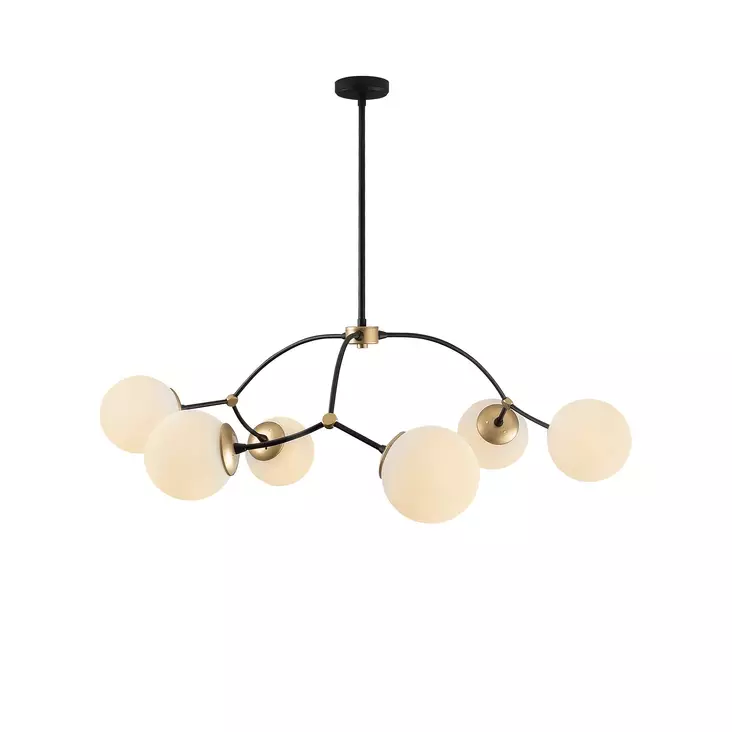 Taklampa Opviq Kromozom Vit Svart Järn Glas 90 x 90 cm - Tak- och vägglampor - 8681875883237 - 1