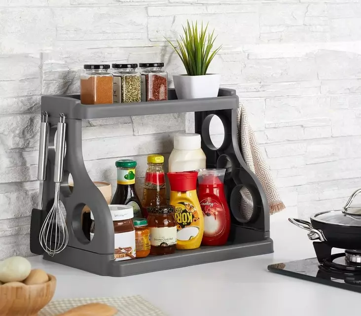 Köksorganisatör Hermia Grå Plast 38x24,5 cm - Dagliga köksartiklar - 8684282896487 - 1