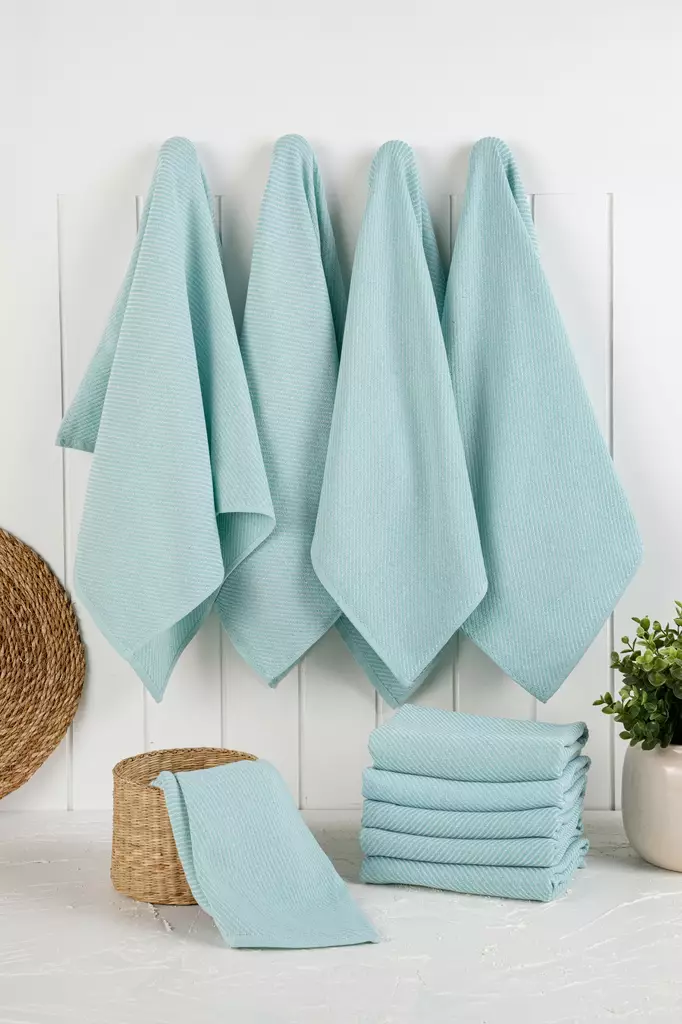 Kökshandduk Set Hermia Eloise Mint Bomull/Polyester 10 Delar - Kökstextilier - 8684283207497 - 1