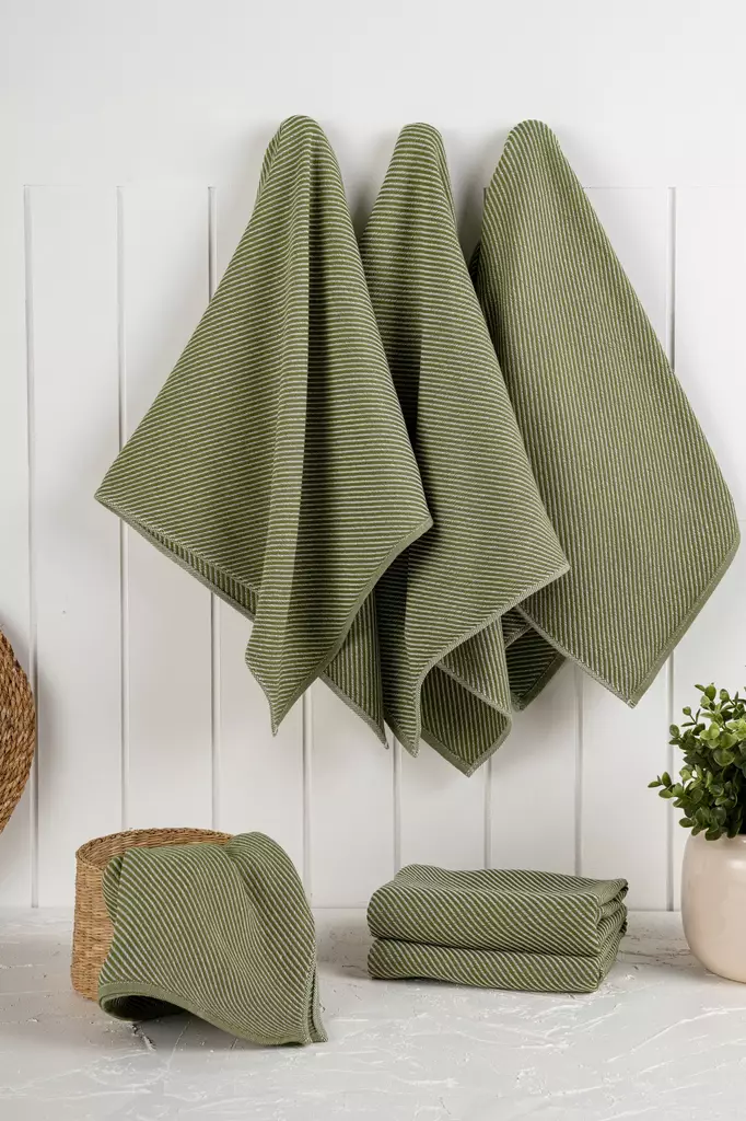 Kökshandduksset (6 st), mörkgrön, 43 x 76 cm, mjuk, hållbar, lättskött - Kökstextilier - 8684283207657 - 1