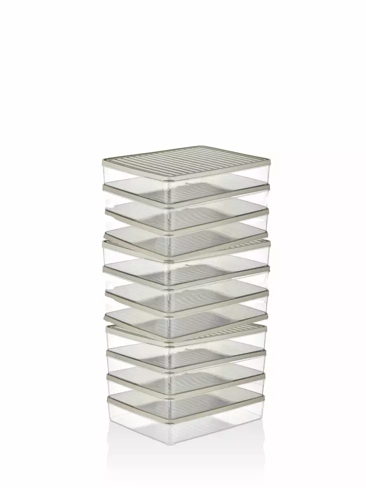 Förvaringslåda Set Hermia Vitabox Kräm Plast 12 Delar - Matlådor och matförvaringsbehållare - 8684283590117 - 1