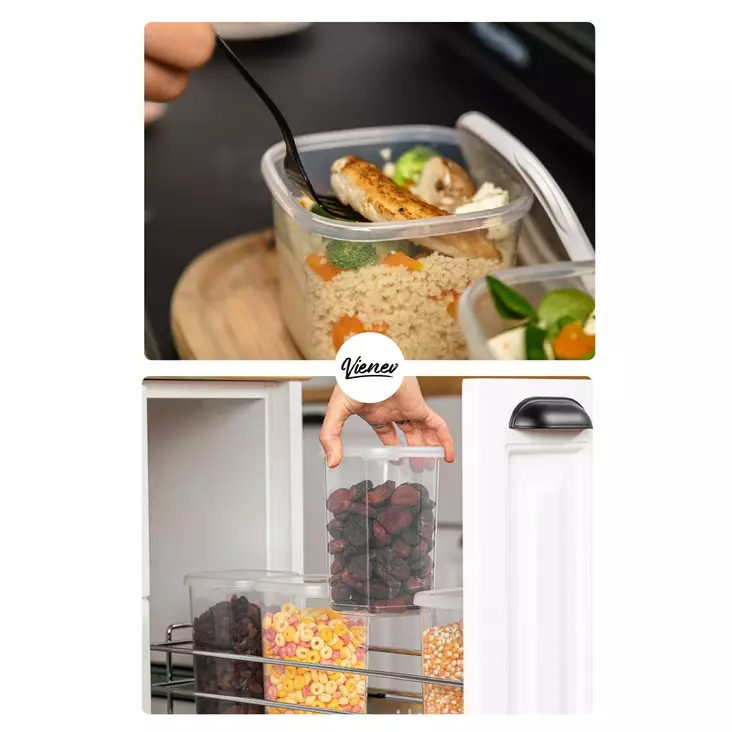 Förvaringslåda Set Hermia Vit Plast 12 Delar - Matlådor och matförvaringsbehållare - 8683742869207 - 1