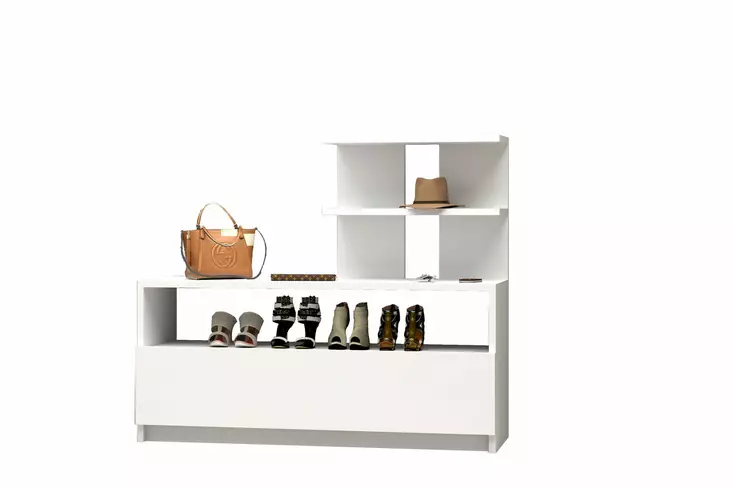 Skoskåp Hanah Home Airy Vit Spånskiva 100x85x29,6 cm - Skoskåp - 8681875036107 - 1