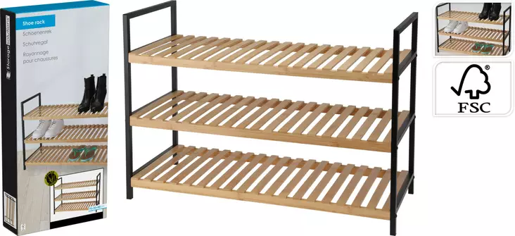 KenkÃ¤teline bambua, 3 tasoa - Skotillbehör - 8721037278157 - 1