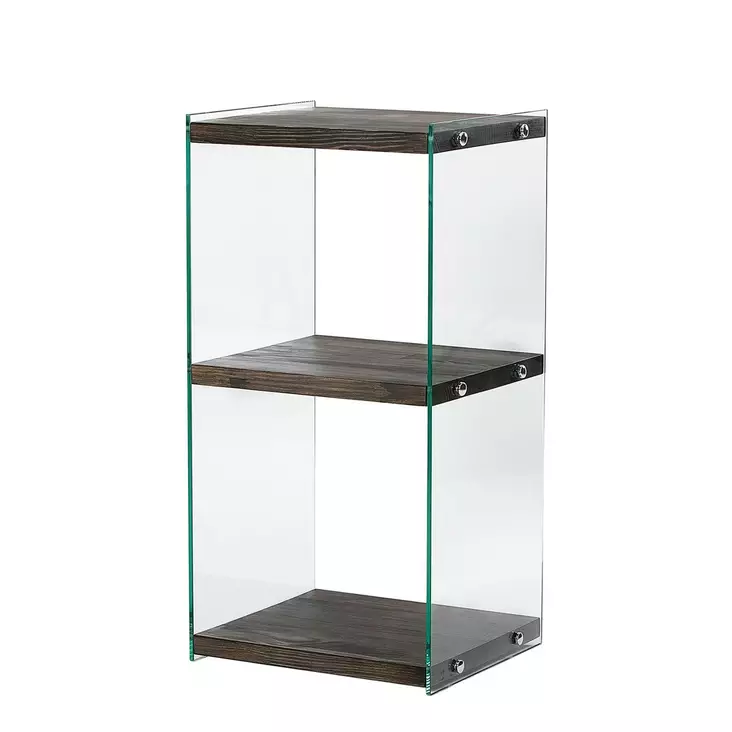 Bokhylla Hanah Home Aqua 2 Antracit Härdat Glas Massivt Trä 40x80x35 cm - Bokhyllor - 8684282402497 - 1