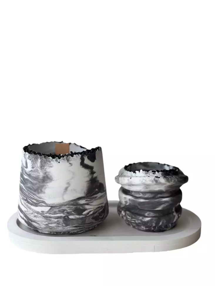 Doftljus Set Aberto Design Glamour Grå Vit Soya 6x5x6 cm - Ljus och lyktor - 8684283555567 - 1