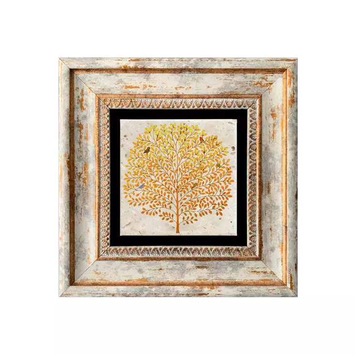 Dekorativ inramad målning, flerfärgad, 20 x 20 cm, hållbar, detaljerad - Tavlor och ramar - 8683743385027 - 1