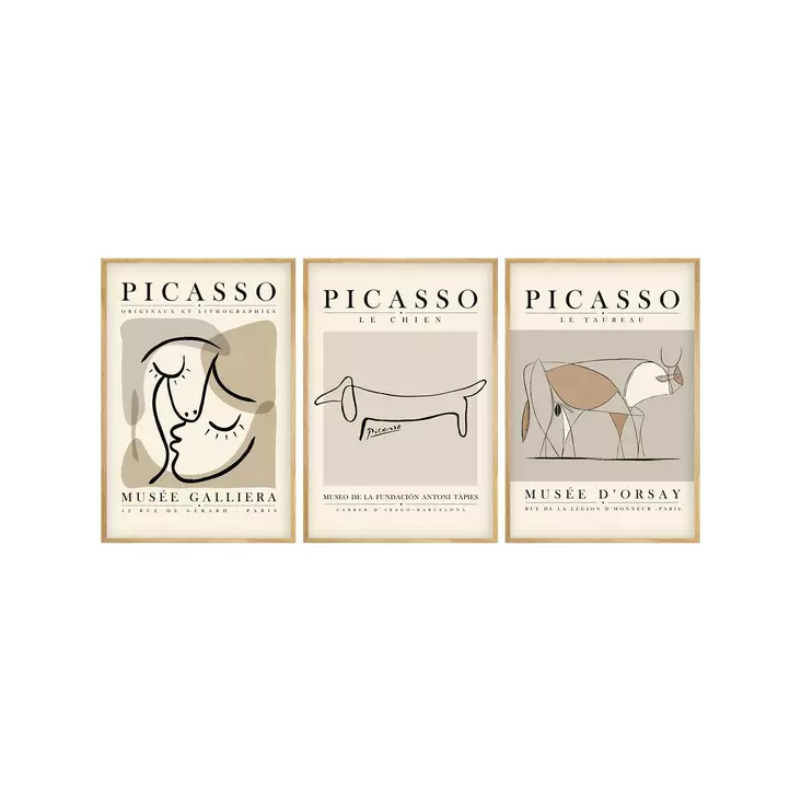 Dekorativ inramad MDF-tavla (3 delar), flerfärgad, 50 x 35 cm (3 delar), hållbar, elegant, mångsidig - Tavlor och ramar - 8684282976417 - 1