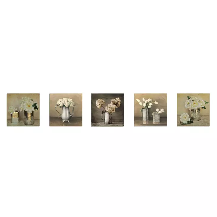 MDF-tavla Wallity Vit Cream Grå MDF 15x15 cm 5 Delar - Tavlor och ramar - 8681875145687 - 1