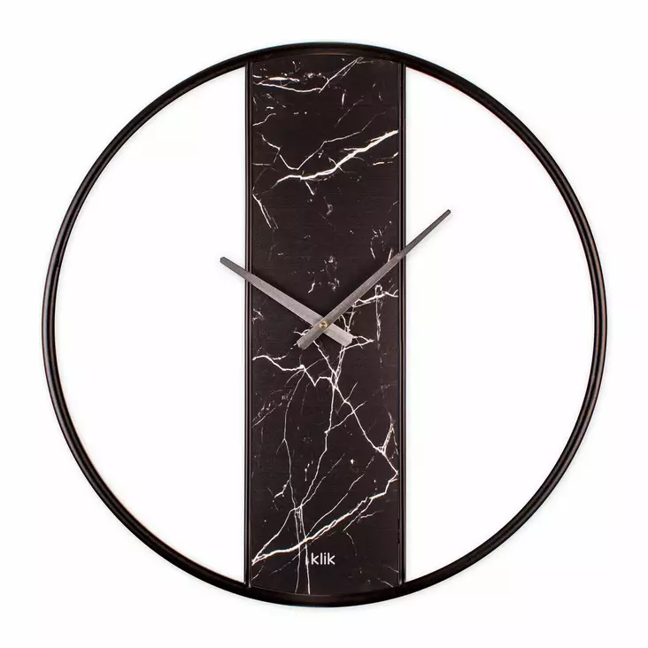Väggklocka Wallity Demre Black Marble Svart Stål/MDF 62x62 cm - Väggklockor - 8684283520237 - 1