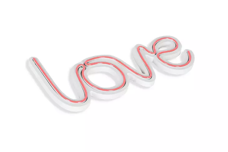 Dekorativ Led Väggbelysning Wallity Love Rosa Plast 37x19 cm - Ljussmycken och ljusfigurer - 8682870288997 - 1
