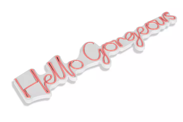 Dekorativ Led Väggbelysning Wallity Hello Gorgeous Rosa Plast 74x17 cm - Ljussmycken och ljusfigurer - 8682870288447 - 1