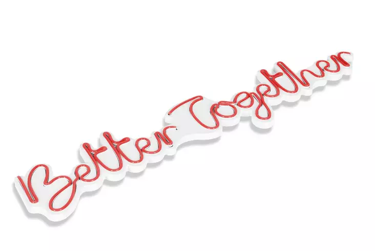 Dekorativ Led Väggbelysning Wallity Better Together Röd Plast 84x16 cm - Ljussmycken och ljusfigurer - 8682870287457 - 1