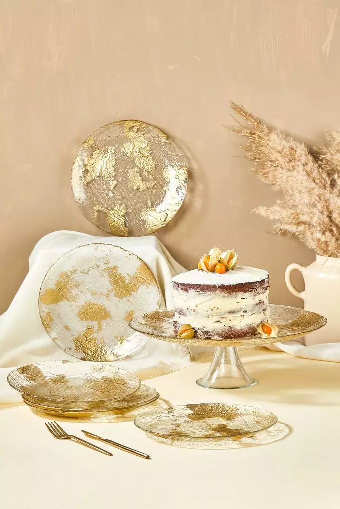 Assietter Set Hermia Marmo Transparent Glas 7 Delar - Tallrikar - 8684283795987 - 1