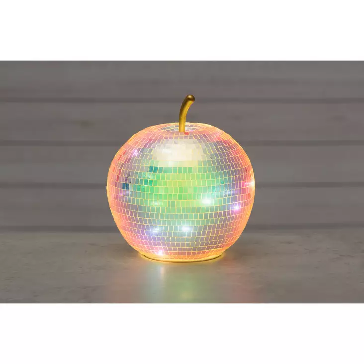 Lasiomena LED-valoilla 17 cm peilimosaiikki Finnlumor - Kimmeltävä lasinen koristeomena ajastimella (paristokäyttöinen) - Ljussmycken och ljusfigurer - 6410416517537 - 1
