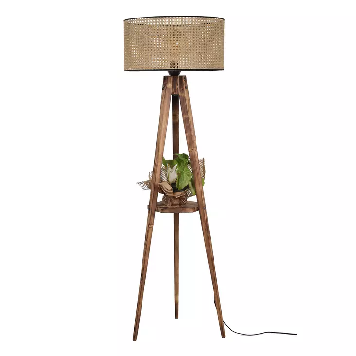 Golvlampa Opviq Sehbal? Brun Trä 153 x 50 cm - Golv- och bordslampor - 8682870560307 - 1