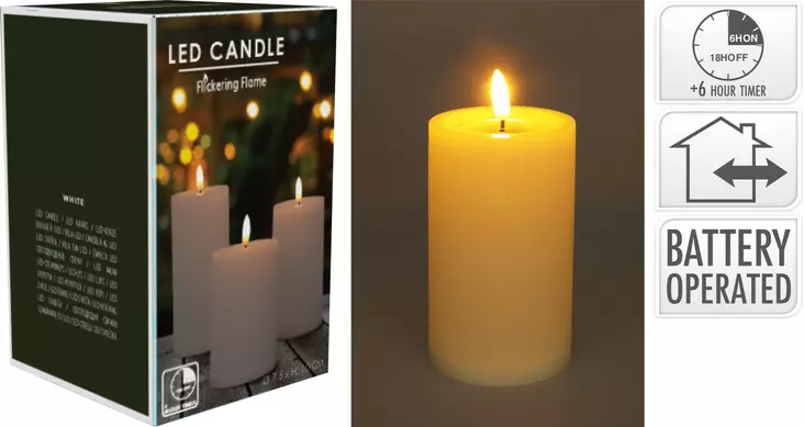 LED-kynttilÃ¤ 75x100 valkoinen - LED-ljus och lyktor - 8721037220507 - 1