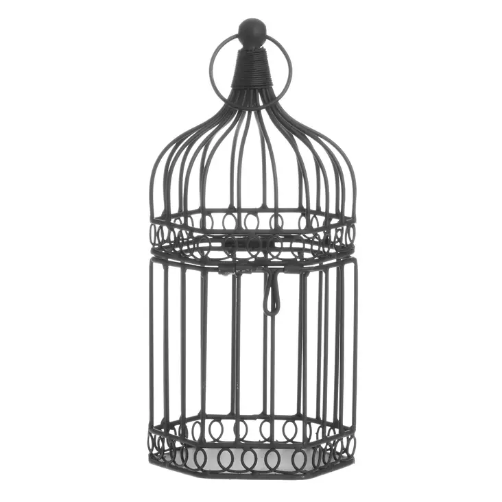 4Living Fågelbur Svart 13x13x26 cm - Dekorationer, prydnadsföremål - 6410413258457 - 1