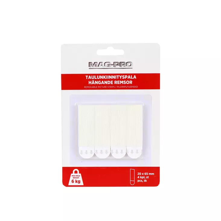 MagPro-kortmonteringsdel 20x65mm 4-delars set vit - Fästen och skruvar - 6418536029947 - 1