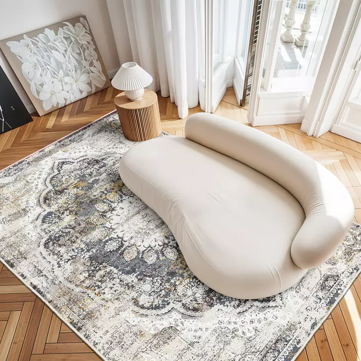 Matta Conceptum Hypnose Wooson?l083 Krämvit Grå Klarröd Bomull 160x230 cm - Stora och medelstora mattor - 8683742636557 - 1