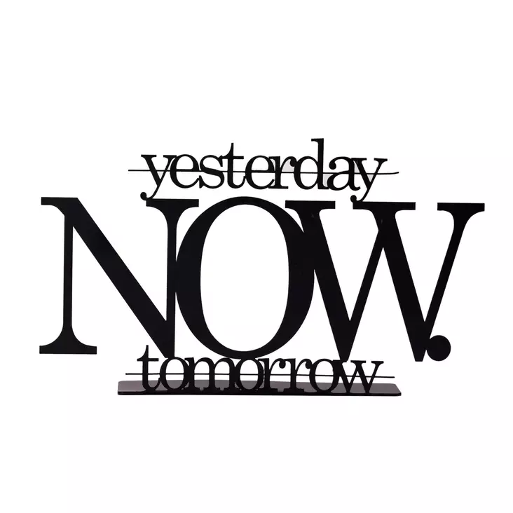 Metalldekoration Aberto Design Now Tomorrow Svart Metall 16x28 cm - Dekorationer, prydnadsföremål - 8683742881827 - 1