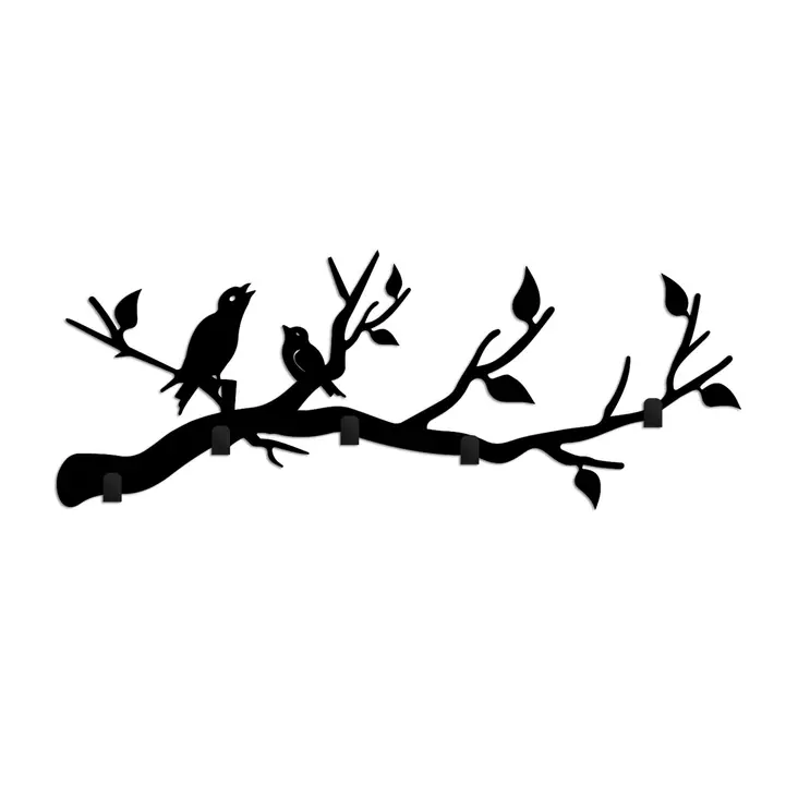 Vägghängare Metall Wallity Escaped Birds Svart Metall 67x27 cm - Klädhängare - 8684282463337 - 1