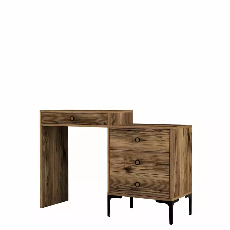 Sminkbord Hanah Home Lizbon 553 Valnöt Spånskiva 124x84,7x40 cm - Toalettbord - 8683743327607 - 1
