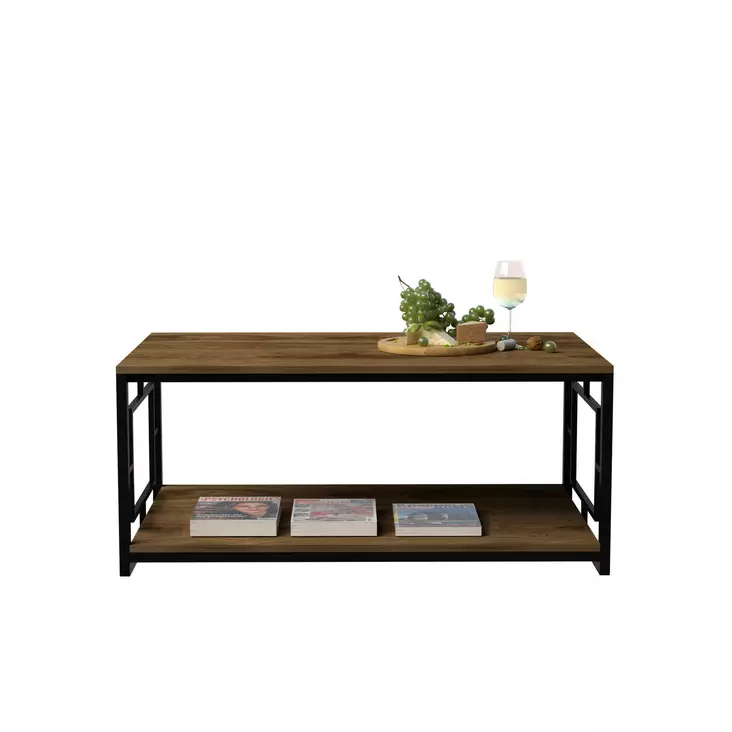Soffbord Hanah Home Kelvin Valnöt Svart Spånskiva 120x50x60 cm - Soffbord - 8681875508697 - 1