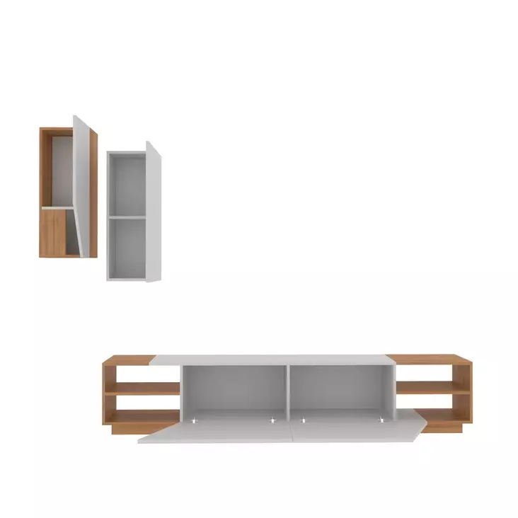 TV-bänk Hanah Home Zebra Vit Teak Spånskiva 240x47x37,5 cm - TV-bänkar - 8681181980217 - 1