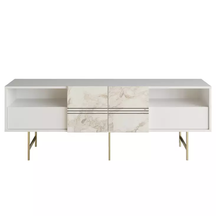 TV-bänk Hanah Home Derin Vit Spånskiva 180x64,7x37,1 cm - TV-bänkar - 8682870664357 - 1