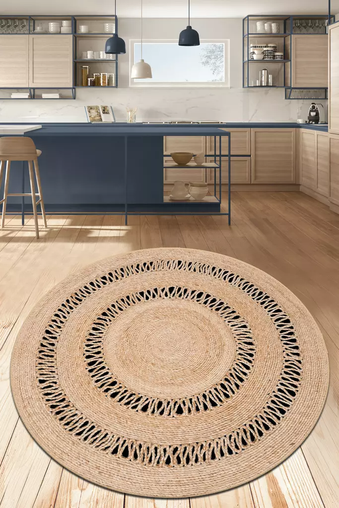 Matta Conceptum Jute Çap 140 Flerfärgad Polyester 140x140 cm - Runda mattor - 8683342023887 - 1