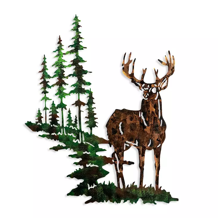 Väggdekor Metall Wallity Deer Flerfärgad Metall 65x79 cm - Dekorationer, prydnadsföremål - 8683743679997 - 1
