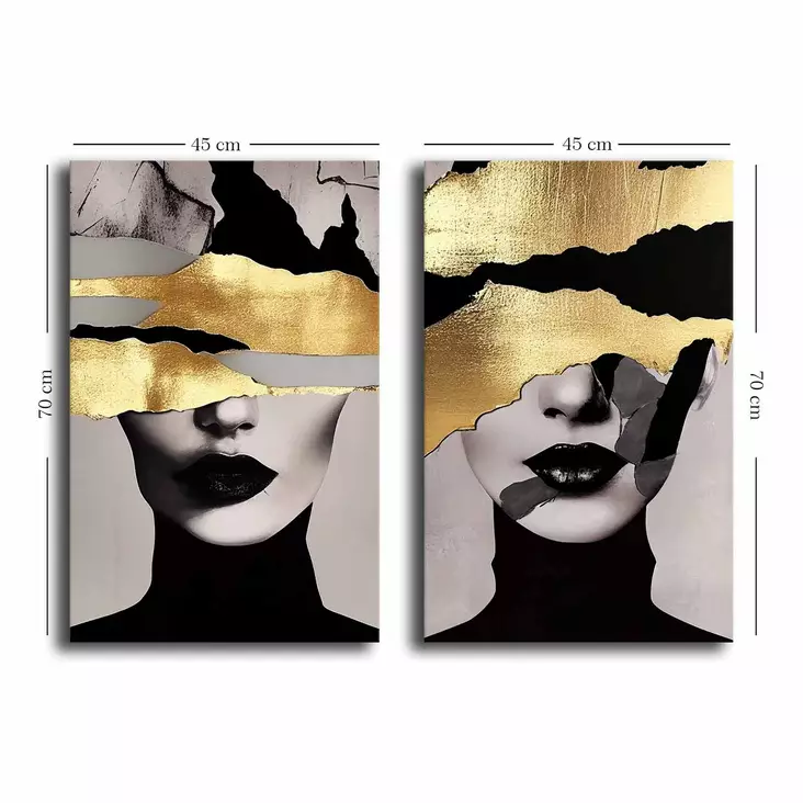 Canvastavla Wallity Flerfärgad Canvas 95x70 cm 2 Delar - Tavlor och ramar - 8684282625537 - 1
