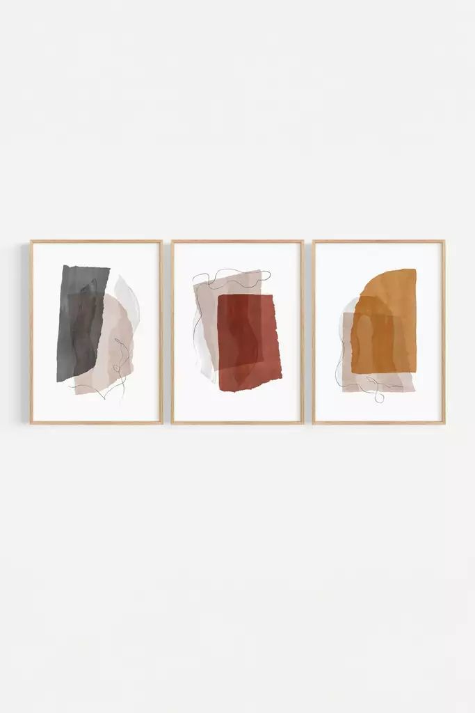 Inramad Tavla Wallity Flerfärgad MDF 33x48 cm 3 Delar - Tavlor och ramar - 8684283137367 - 1