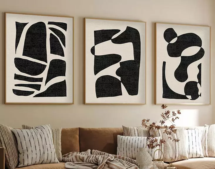 Inramad MDF-tavla Wallity Flerfärgad MDF 50x70 cm 3 Delar - Tavlor och ramar - 8684282340447 - 1