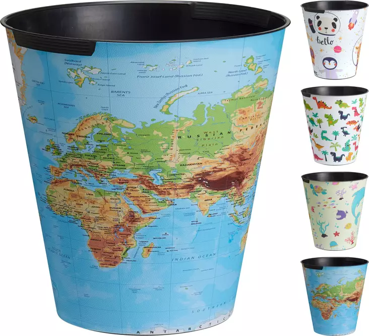 Papperskorg i PP 10 liter med dekorativt motiv 27 x 28 cm - Soptunnor - 8721037754477 - 1