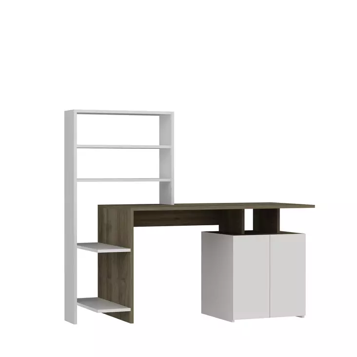 Skrivbord Hanah Home Melis Valnöt Spånskiva 146,3x73,8x60 cm - Skrivbord - 8681875796117 - 1