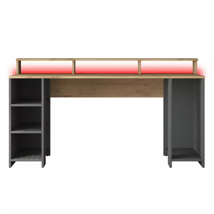 Skrivbord Hanah Home HA122 Valnöt Antracit Spånskiva 160x89,5x55 cm - Skrivbord - 8684282480907 - 1